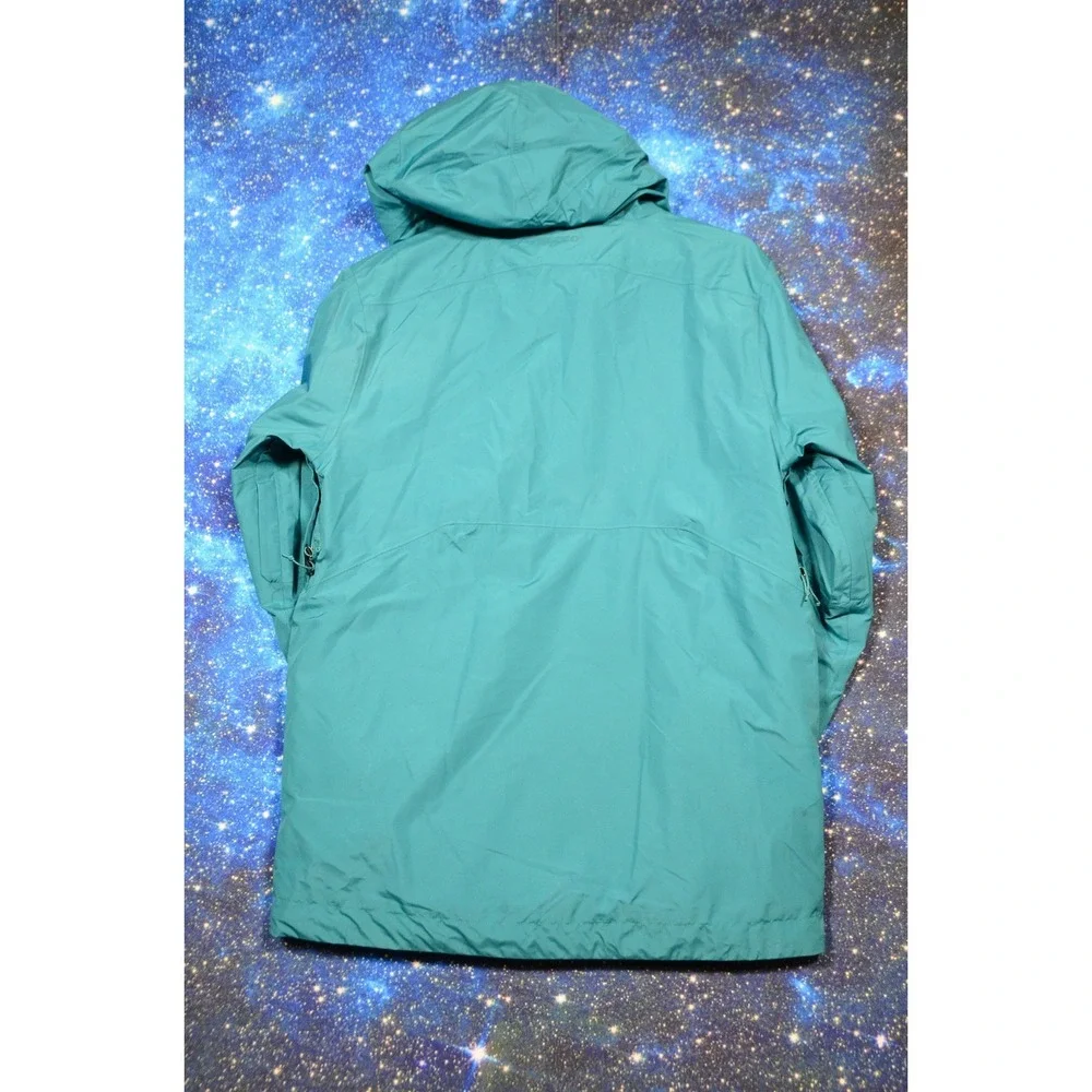 Patagonia Ski Jacket Mens Small Green Hooded RECCO Lined Zip Pockets Winter